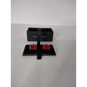 Pronto Uomo Cufflinks Bullet Back type Rectangular Shape Red